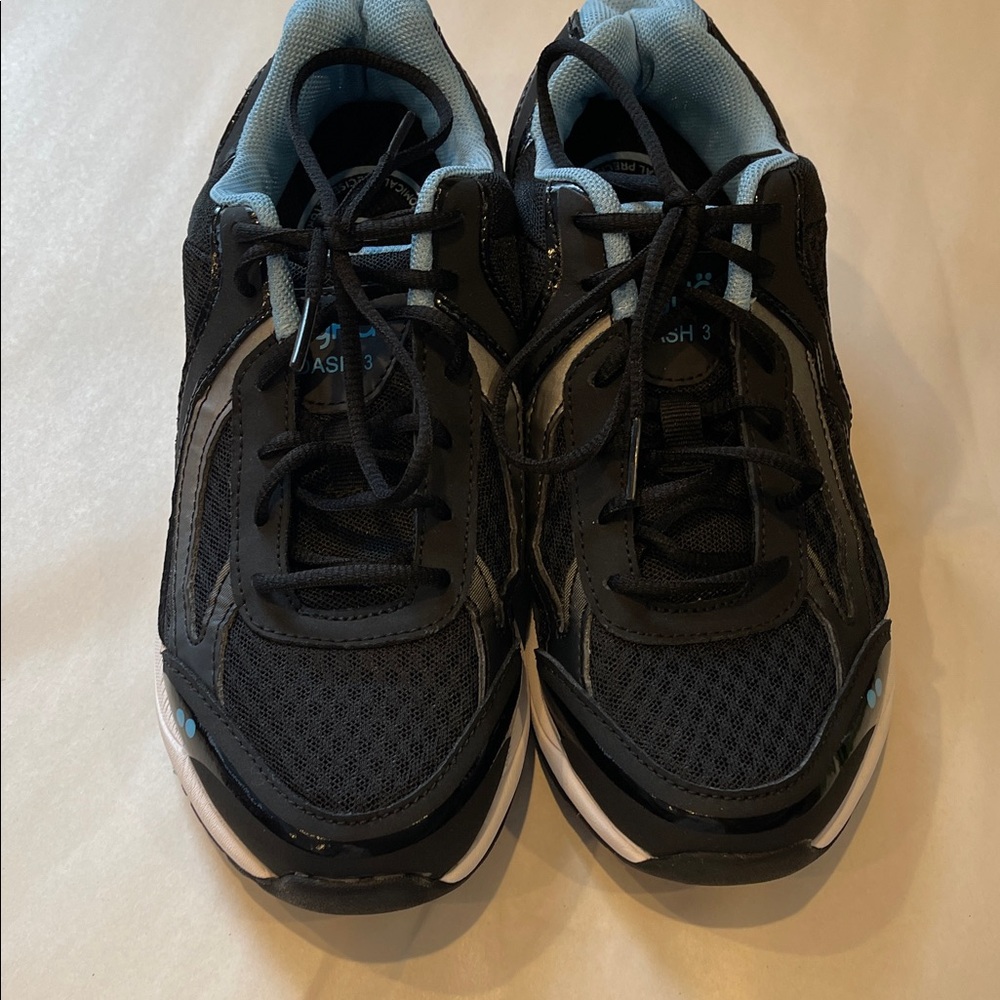 Ryka Dash 3 Walking Shoes Black/Meteorite/Blue Size 7.5W Low Shaft Laced